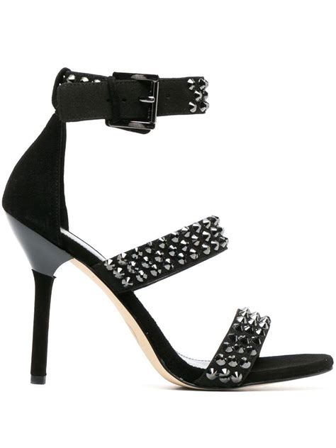 astor open toe michael kors black size 7.5|Michael Kors astor stud sandals.